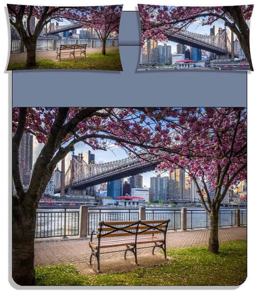 Completo lenzuola copriletto manhattan stampa digitale matrimoniale - karì