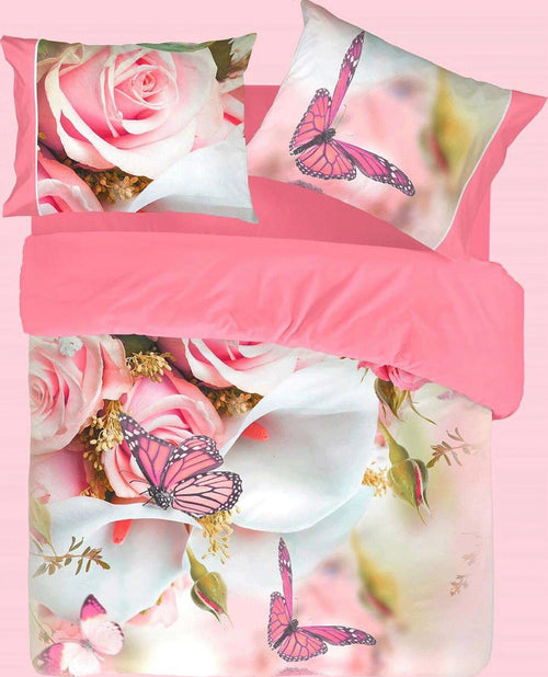 Completo-Lenzuola-Copriletto-Matrimoniale-Pierre-Cardin-in-Stampa-Digitale-4D-Butterfly