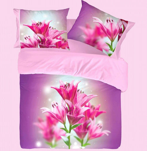 Completo-Lenzuola-Copriletto-Matrimoniale-Pierre-Cardin-in-Stampa-Digitale-4D-Lily