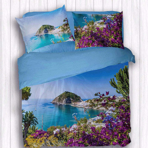 Completo-Lenzuola-Copriletto-Matrimoniale-Pierre-Cardin-in-Stampa-Digitale-4D-Paradise