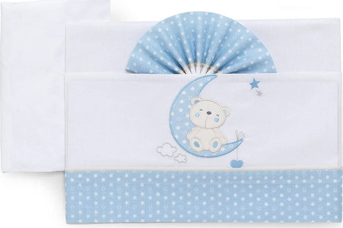 Completo Lenzuola Lettino Neonato Bimbo Italbaby 015.2010-0402 Completo Di Lenzuola Ricamate per Lettino 3 Pezzi Serie Moon Azzurro Prima infanzia/Cameretta/Biancheria/Biancheria bebè/Lenzuola da lettino con sbarre Sanitaria Gioia del Bimbo - Villa San Giovanni, Commerciovirtuoso.it