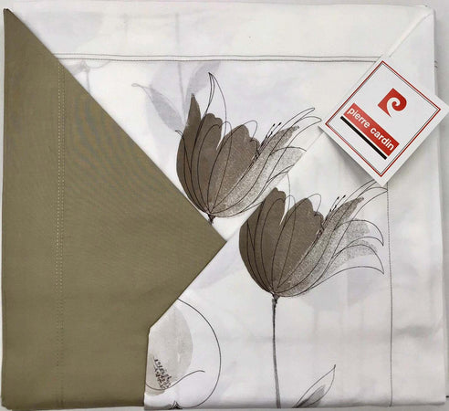 Completo-Lenzuola-Matrimoniale-4-Federe-Pierre-Cardin-in-Puro-Cotone-Calla