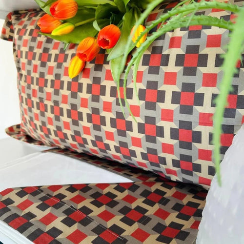 Completo Lenzuola Matrimoniale Alexander Tuscany Home Rombi – 100% Cotone