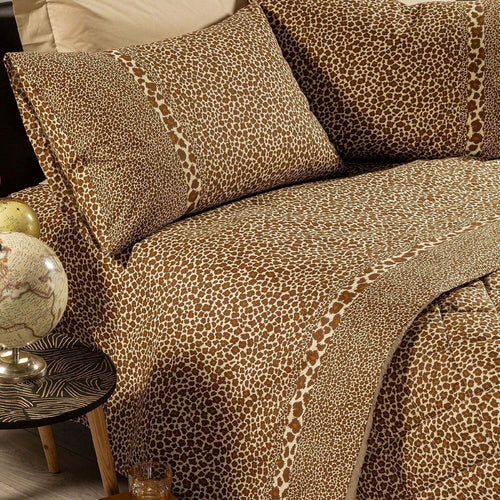 Completo-lenzuola-matrimoniale-Caleffi-art.Leopard-colore-ambra