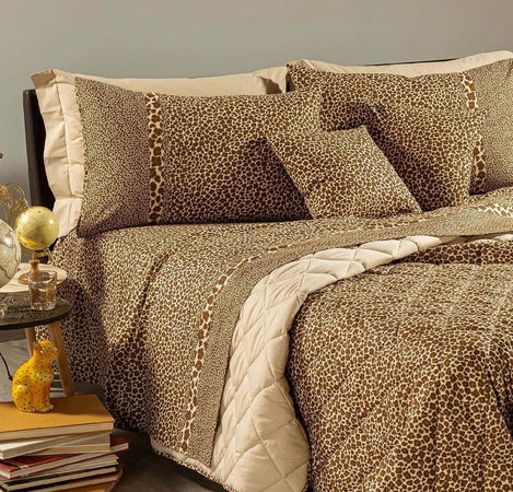 Completo-lenzuola-matrimoniale-Caleffi-art.Leopard-colore-ambra