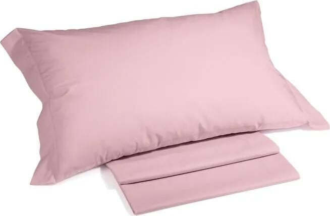 Completo-lenzuola-matrimoniale-Caleffi-tinta-unita-colore-rosa