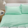 Completo-lenzuola-matrimoniale-tinta-unita-flanella-di-cotone-colore-verde-chiaro