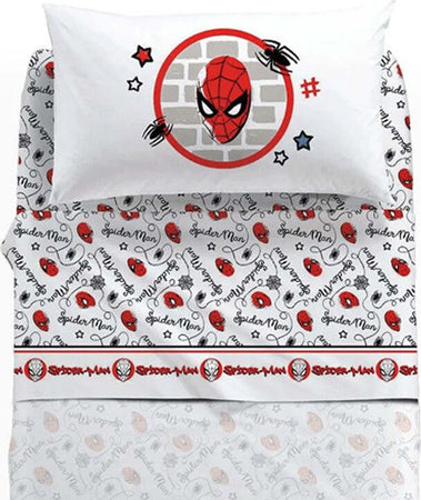 Completo-lenzuola-Spiderman-Wall-Caleffi-in-cotone
