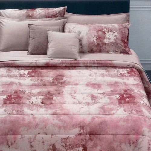 Completo Lenzuola Trussardi Chiffon Rosa Matrimoniale Raso Cotone