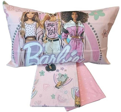 Completo lenzuolo singolo barbie 100% cotone stampa digitale