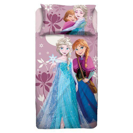 Completo lenzuolo 1 posto in cotone stampa frozen