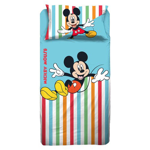 Completo lenzuolo 1 posto in cotone stampa mickey mouse
