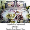 COMPLETO LETTO 3D LENZUOLA MATRIMONIALE SOTTO SOPRA COPRICUSCINI ROSE COLORATE Casa e cucina/Tessili per la casa/Biancheria da letto/Lenzuola e federe/Set di lenzuola e federe Trade Shop italia - Napoli, Commerciovirtuoso.it