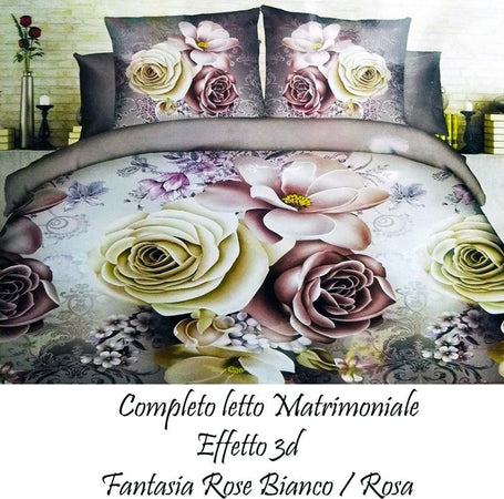 COMPLETO LETTO 3D LENZUOLA MATRIMONIALE SOTTO SOPRA COPRICUSCINI ROSE COLORATE Casa e cucina/Tessili per la casa/Biancheria da letto/Lenzuola e federe/Set di lenzuola e federe Trade Shop italia - Napoli, Commerciovirtuoso.it