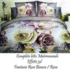 Completo-Letto-3d-Lenzuola-Matrimoniale-Sotto-Sopra-Copricuscini-Rose-Colorate