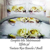 Completo-Letto-3d-Lenzuola-Matrimoniale-Sotto-Sopra-Copricuscini-Rose-Con-Anelli