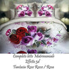 Completo-Letto-3d-Lenzuola-Matrimoniale-Sotto-Sopra-Copricuscini-Rose-Rosse