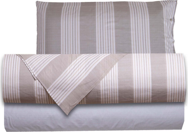 Completo Letto Con Lenzuola E Federe Stampa Fantasia a Righe in 100% Cotone Made in Italy Righe Tortora Casa e cucina/Tessili per la casa/Biancheria da letto/Lenzuola e federe/Set di lenzuola e federe Smartdecohome - Sesto San Giovanni, Commerciovirtuoso.it