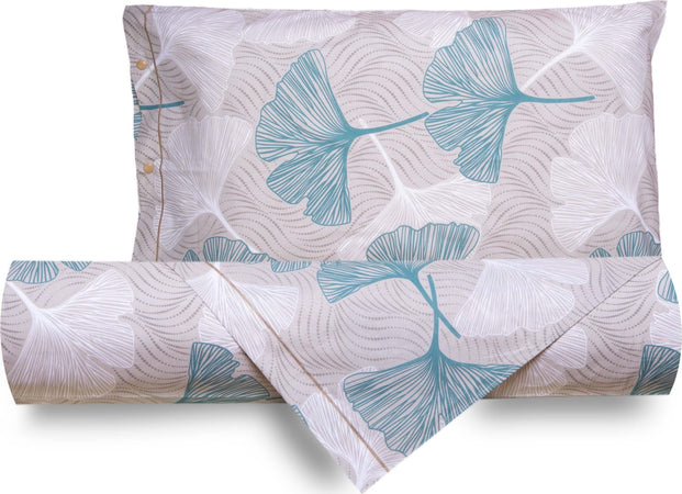 Completo letto Copripiumino + Federe Fantasia Beige e Azzurro 100% Cotone Made In Italy Ginkgo Azzurro Casa e cucina/Tessili per la casa/Biancheria da letto/Copripiumini e set da letto/Copripiumini Smartdecohome - Sesto San Giovanni, Commerciovirtuoso.it