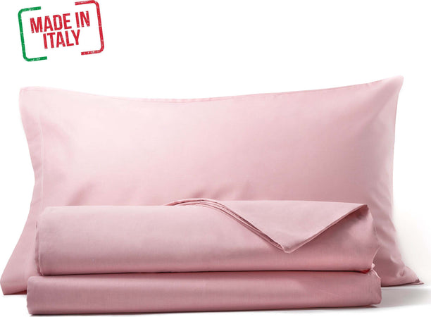 Completo Letto in 100% Cotone Organico Cipria Made in italy Traspirante e Confortevole Casa e cucina/Tessili per la casa/Biancheria da letto/Lenzuola e federe/Set di lenzuola e federe Smartdecohome - Sesto San Giovanni, Commerciovirtuoso.it