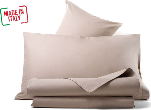 Completo Letto in puro Cotone Organico Tortora Made in italy Traspirante e Confortevole Casa e cucina/Tessili per la casa/Biancheria da letto/Lenzuola e federe/Set di lenzuola e federe Smartdecohome - Sesto San Giovanni, Commerciovirtuoso.it