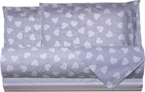 Completo-letto-lenzuola-100%-cotone-made-in-italy-CUORI-AZZURRO