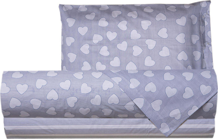 Completo-letto-lenzuola-100%-cotone-made-in-italy-CUORI-AZZURRO