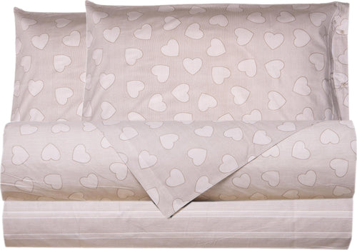 Completo-letto-lenzuola-100%-cotone-made-in-italy-CUORI-TORTORA