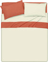 Completo Letto Lenzuola Bicolor in 100% Cotone Made in Italy Beige/ Corallo Casa e cucina/Tessili per la casa/Biancheria da letto/Lenzuola e federe/Lenzuola Novilunio - Sesto San Giovanni, Commerciovirtuoso.it