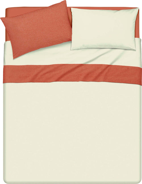 Completo Letto Lenzuola Bicolor in 100% Cotone Made in Italy Beige/ Corallo Casa e cucina/Tessili per la casa/Biancheria da letto/Lenzuola e federe/Lenzuola Novilunio - Sesto San Giovanni, Commerciovirtuoso.it