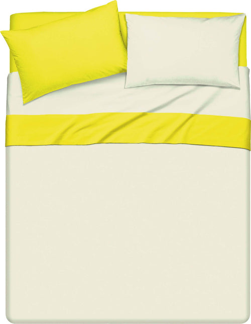Completo Letto Lenzuola Bicolor in 100% Cotone Made in Italy Beige/ Giallo Sole Casa e cucina/Tessili per la casa/Biancheria da letto/Lenzuola e federe/Lenzuola Novilunio - Sesto San Giovanni, Commerciovirtuoso.it