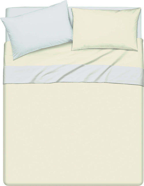 Completo Letto Lenzuola Bicolor In 100% Cotone Made In Italy Beige/grigio Perla Casa e cucina/Tessili per la casa/Biancheria da letto/Lenzuola e federe/Lenzuola Novilunio - Sesto San Giovanni, Commerciovirtuoso.it