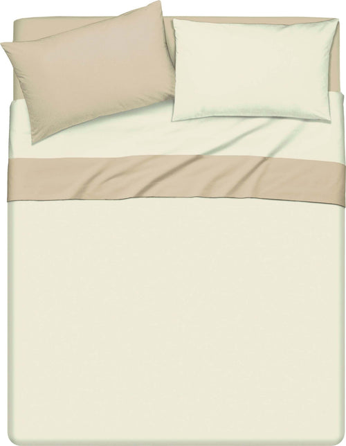 Completo Letto Lenzuola Bicolor In 100% Cotone Made In Italy Beige/sabbia Casa e cucina/Tessili per la casa/Biancheria da letto/Lenzuola e federe/Lenzuola Novilunio - Sesto San Giovanni, Commerciovirtuoso.it