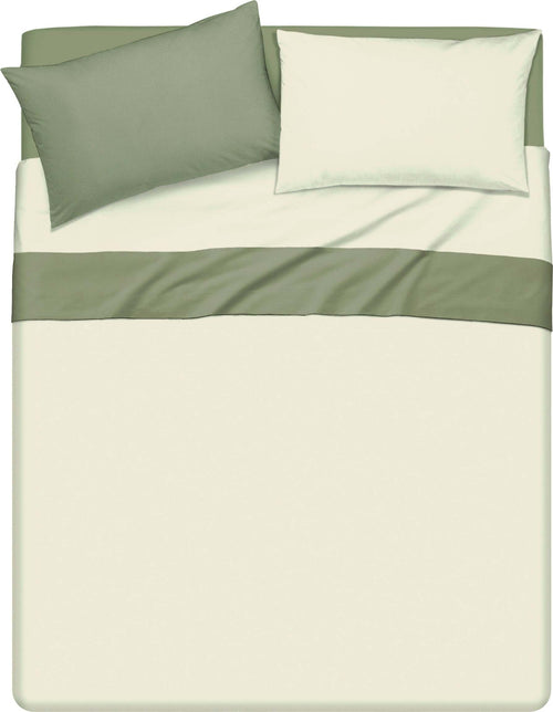 Completo Letto Lenzuola Bicolor In 100% Cotone Made In Italy Beige/salvia Casa e cucina/Tessili per la casa/Biancheria da letto/Lenzuola e federe/Lenzuola Novilunio - Sesto San Giovanni, Commerciovirtuoso.it