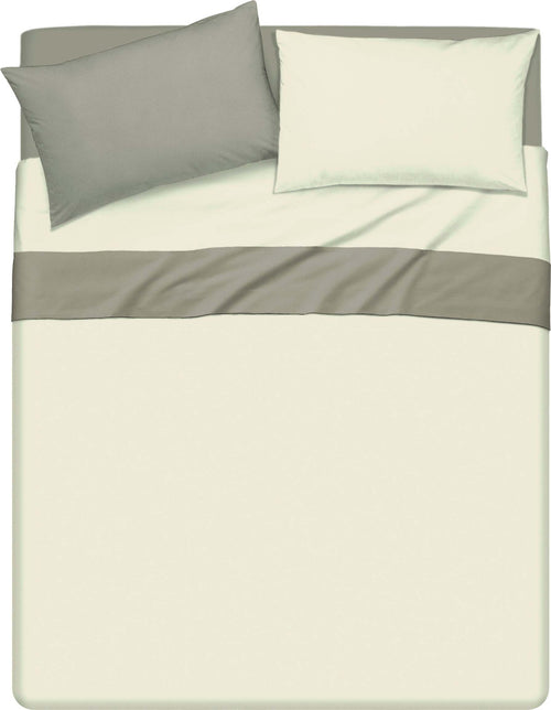 Completo Letto Lenzuola Bicolor In 100% Cotone Made In Italy Beige/tortora Casa e cucina/Tessili per la casa/Biancheria da letto/Lenzuola e federe/Lenzuola Novilunio - Sesto San Giovanni, Commerciovirtuoso.it