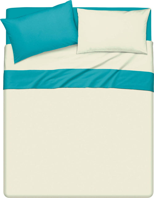 Completo Letto Lenzuola Bicolor In 100% Cotone Made In Italy Beige/verde Azzorre Casa e cucina/Tessili per la casa/Biancheria da letto/Lenzuola e federe/Lenzuola Novilunio - Sesto San Giovanni, Commerciovirtuoso.it