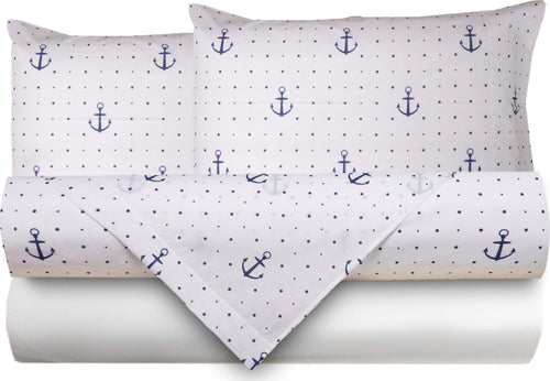 Completo Letto Lenzuola Federe Bifaccia Double Face Stampa Digitale In Cotone Made In Italy Ancore Casa e cucina/Tessili per la casa/Biancheria da letto/Lenzuola e federe/Lenzuola Novilunio - Sesto San Giovanni, Commerciovirtuoso.it