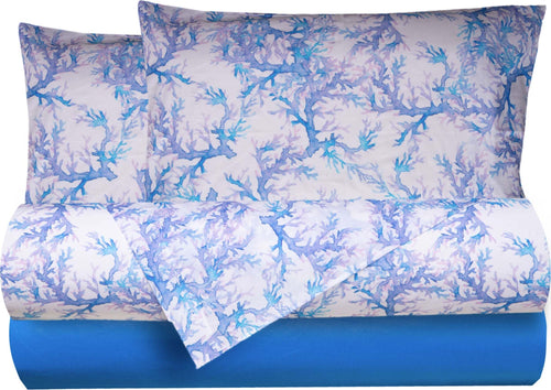Completo Letto Lenzuola Federe Bifaccia Double Face Stampa Digitale In Cotone Made In Italy Coralli Acquerello Bluette Casa e cucina/Tessili per la casa/Biancheria da letto/Lenzuola e federe/Lenzuola Novilunio - Sesto San Giovanni, Commerciovirtuoso.it