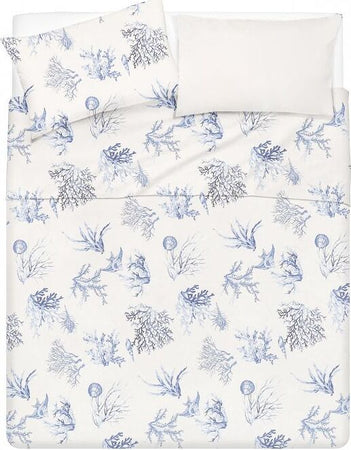 Completo Letto Lenzuola Federe Bifaccia Double Face Stampa Digitale In Cotone Made In Italy Coralli Azzurro Casa e cucina/Tessili per la casa/Biancheria da letto/Lenzuola e federe/Lenzuola Novilunio - Sesto San Giovanni, Commerciovirtuoso.it