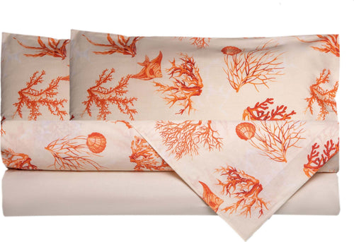 Completo Letto Lenzuola Federe Bifaccia Double Face Stampa Digitale In Cotone Made In Italy Coralli Rosso Casa e cucina/Tessili per la casa/Biancheria da letto/Lenzuola e federe/Lenzuola Novilunio - Sesto San Giovanni, Commerciovirtuoso.it