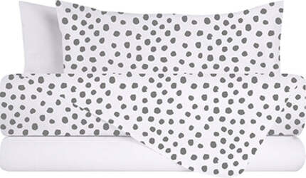 Completo-letto-lenzuola-federe-bifaccia-double-face-stampa-digitale-in-cotone-made-in-italy-DOT-MINI-GRIGIO/BIANCO