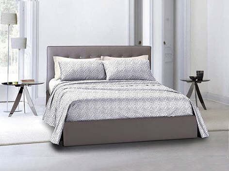 Completo-letto-lenzuola-federe-bifaccia-double-face-stampa-digitale-in-cotone-made-in-italy-DOT-MINI-GRIGIO/BIANCO