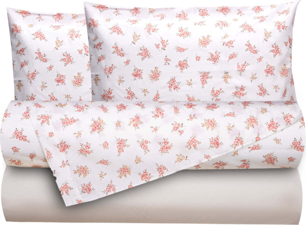 Completo letto lenzuola federe bifaccia double face stampa digitale in cotone made in italy FIORELLINI/PANNA Casa e cucina/Tessili per la casa/Biancheria da letto/Lenzuola e federe/Lenzuola Novilunio - Sesto San Giovanni, Commerciovirtuoso.it
