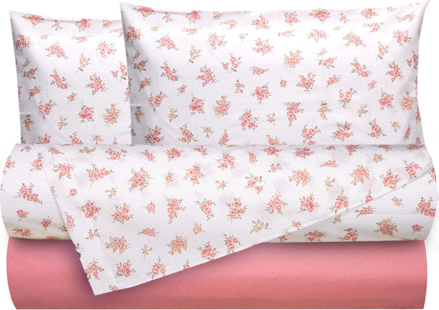 Completo letto lenzuola federe bifaccia double face stampa digitale in cotone made in italy FIORELLINI/ROSA ANTICO Casa e cucina/Tessili per la casa/Biancheria da letto/Lenzuola e federe/Lenzuola Novilunio - Sesto San Giovanni, Commerciovirtuoso.it