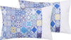 Completo-letto-lenzuola-federe-bifaccia-double-face-stampa-digitale-in-cotone-made-in-italy-MAIOLICHE-DI-VIETRI/BIANCO