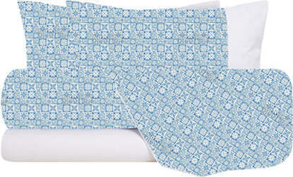 Completo-letto-lenzuola-federe-bifaccia-double-face-stampa-digitale-in-cotone-made-in-italy-MAIOLICHE-QUADRETTI-BLU/BIANCO-(copia)