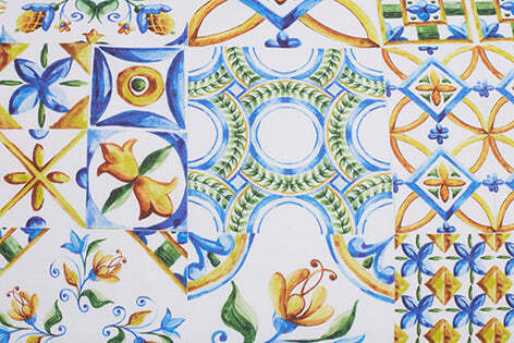 Completo-letto-lenzuola-federe-bifaccia-double-face-stampa-digitale-in-cotone-made-in-italy-MAIOLICHE-SICILIANE/BIANCO