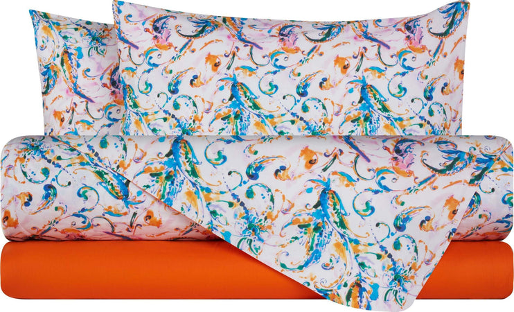 Completo letto lenzuola federe bifaccia double face stampa digitale in cotone made in italy PAISLEY MULTICOLOR Casa e cucina/Tessili per la casa/Biancheria da letto/Lenzuola e federe/Lenzuola Novilunio - Sesto San Giovanni, Commerciovirtuoso.it