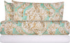 Completo-letto-lenzuola-federe-bifaccia-double-face-stampa-digitale-in-cotone-made-in-italy-PAISLEY-VERDE/BIANCO