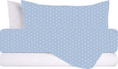 Completo-letto-lenzuola-federe-bifaccia-double-face-stampa-digitale-in-cotone-made-in-italy-POIS-BIANCHI-SU-CELESTE/BIANCO